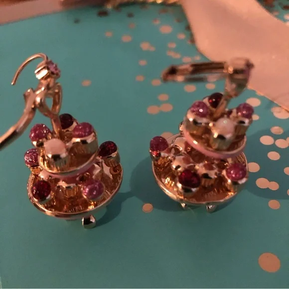 Authentic Betsey Johnson Cupcake Tree Earrings NWT - Picture 10 of 12